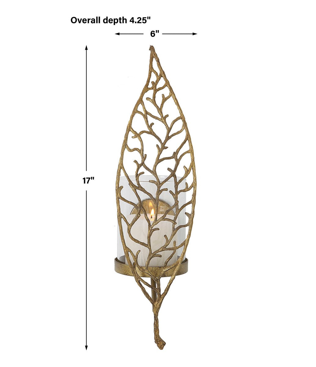 Woodland Treasure Gold Candle Sconce-Uttermost-UTTM-04334-Candle Holders-3-France and Son
