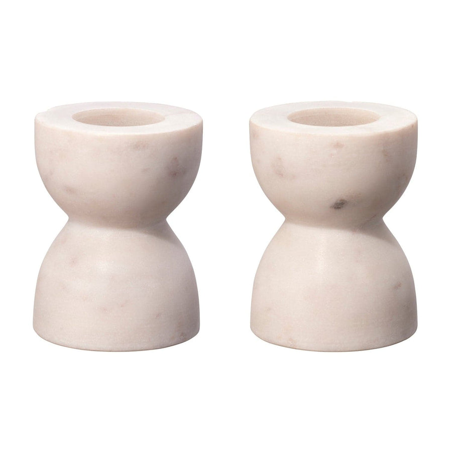 Petit Marble Candlesticks (set of 2)-Jamie Young-JAMIEYO-7PETI-CSWH-Decorative Objects-1-France and Son
