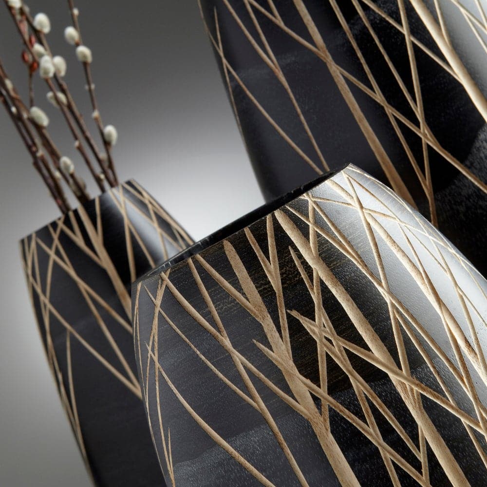 Onyx Winter Vase | Black - Large-Cyan Design-CYAN-6024-Vases-2-France and Son