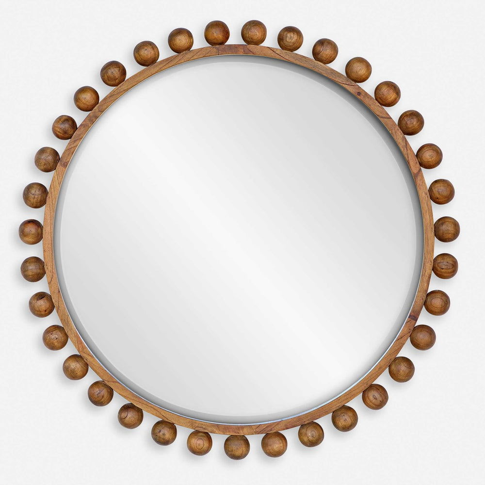 Uttermost Cyra Wood Beaded Round Mirror-Uttermost-UTTM-08176-Mirrors-2-France and Son