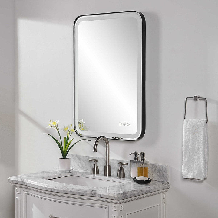 Crofton Lighted Vanity Mirror-Uttermost-UTTM-09862-MirrorsBrass-6-France and Son