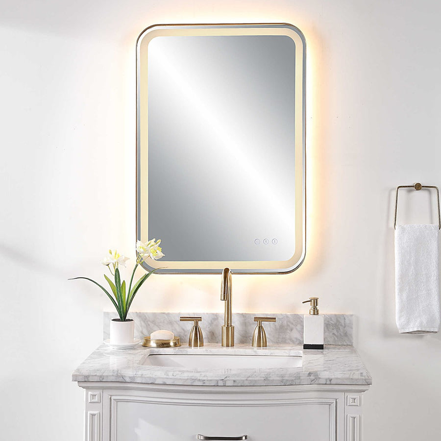Crofton Lighted Vanity Mirror-Uttermost-UTTM-09862-MirrorsBrass-1-France and Son