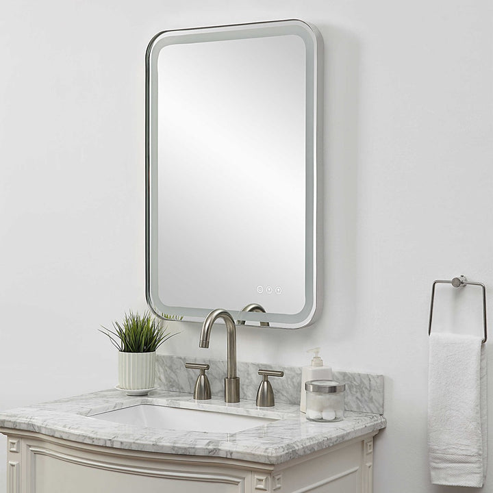 Uttermost Crofton Lighted Nickel Vanity Mirror-Uttermost-UTTM-09945-Mirrors-4-France and Son