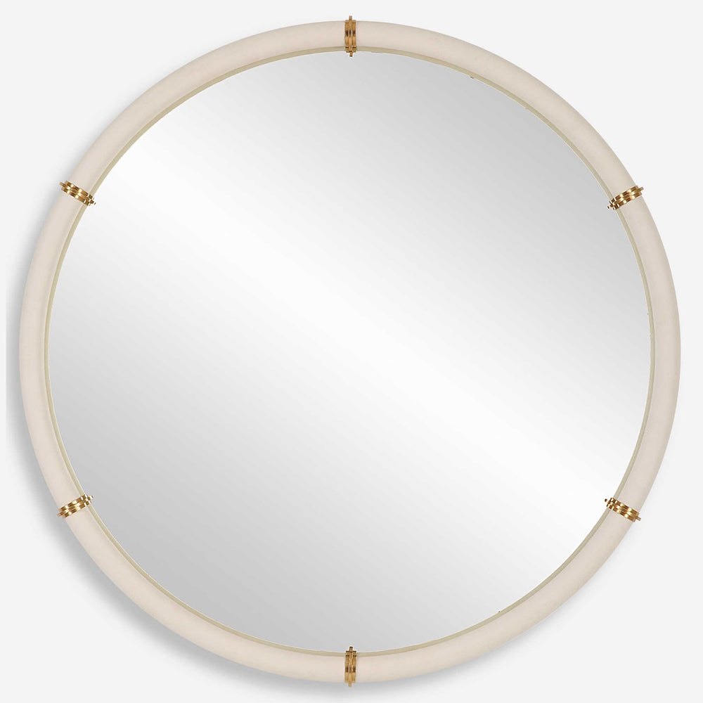 Uttermost Cyprus White Round Mirror-Uttermost-UTTM-09950-Mirrors-2-France and Son