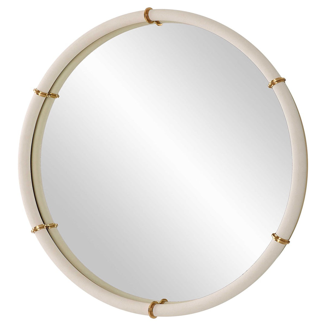 Uttermost Cyprus White Round Mirror-Uttermost-UTTM-09950-Mirrors-4-France and Son