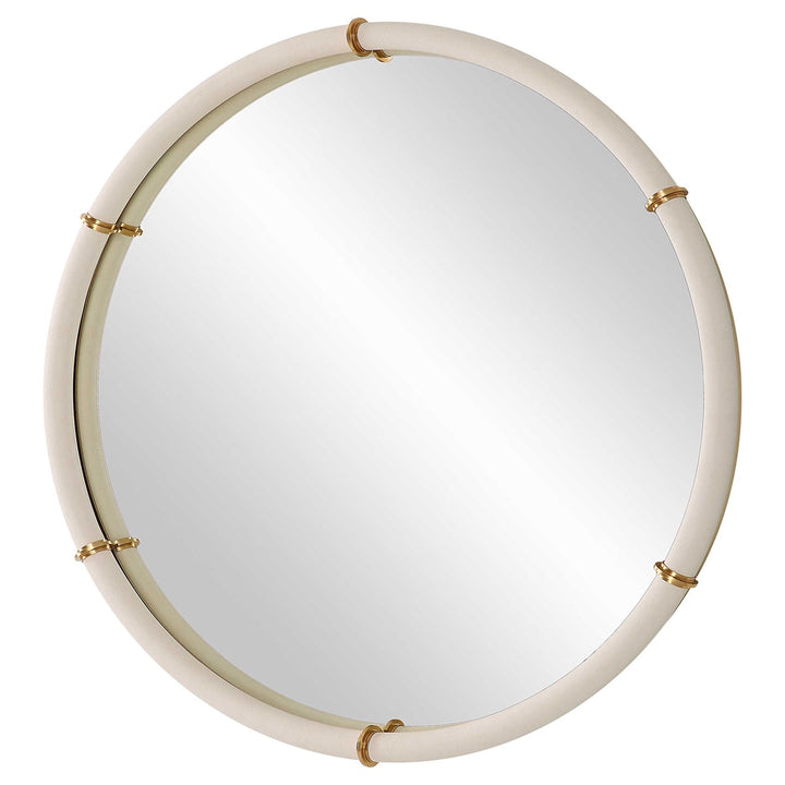 Uttermost Cyprus White Round Mirror-Uttermost-UTTM-09950-Mirrors-5-France and Son