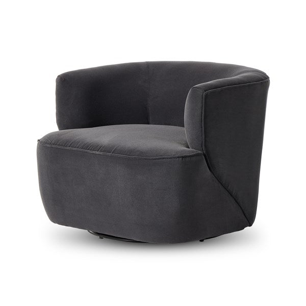Mila Swivel Chair-Four Hands-FH-107195-011-Lounge ChairsHenry Charcoal-21-France and Son