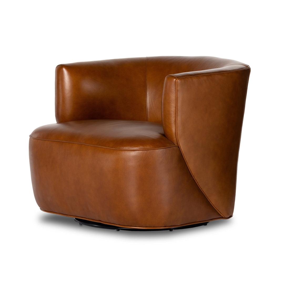Mila Swivel Chair-Four Hands-FH-107195-018-Lounge ChairsRiviera Cognac-16-France and Son