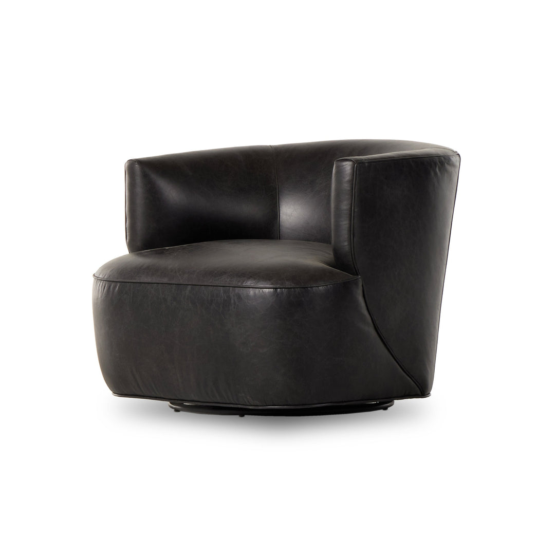 Mila Swivel Chair-Four Hands-FH-107195-024-Lounge ChairsArvada Black-19-France and Son