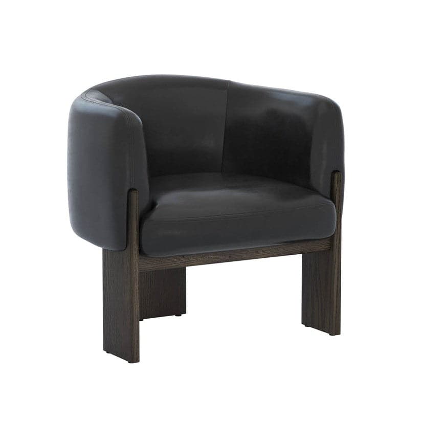 Trine Lounge Chair - Dark Brown / Rustic Oak-Sunpan-SUNPAN-111408-Lounge ChairsDark Brown-1-France and Son