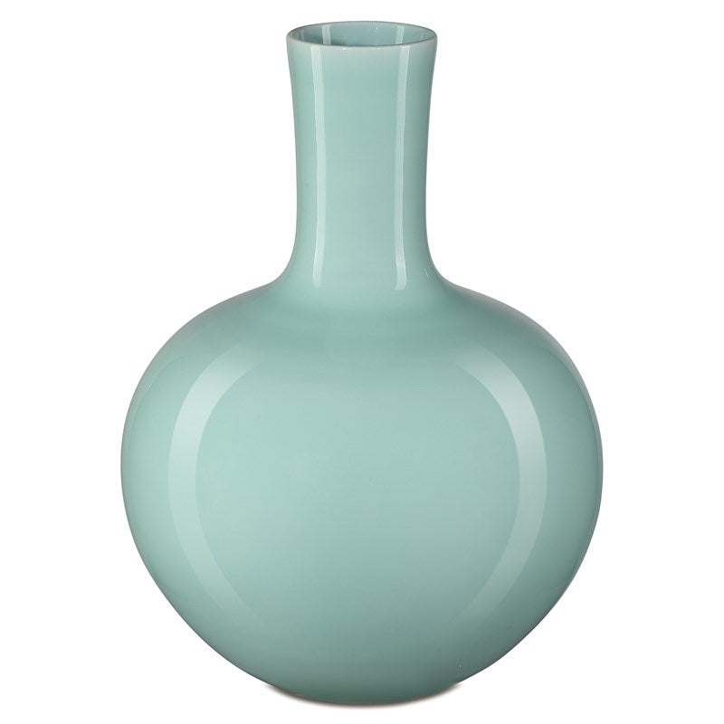 Celadon Medium Green Straight Neck Vase-Currey-CURY-1200-0671-Vases-1-France and Son