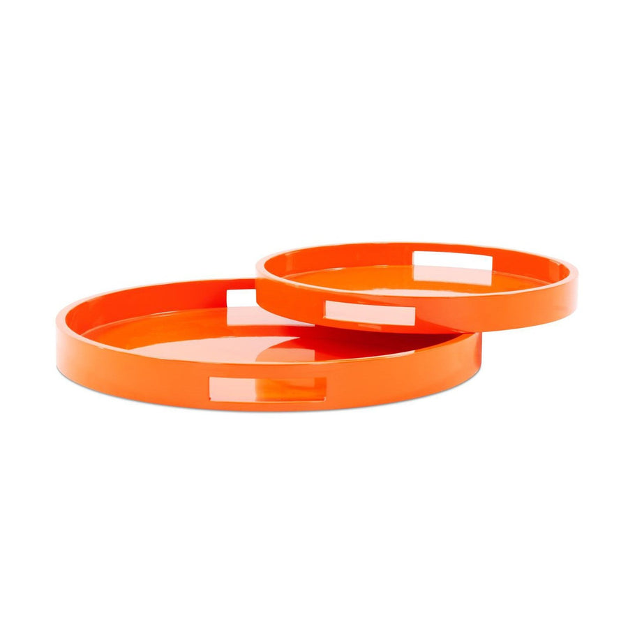 The Saint Tropez Round Tray Set of 2 Round-The Howard Elliott Collection-HOWARD-150008-TraysGlossy Orange-Round-1-France and Son