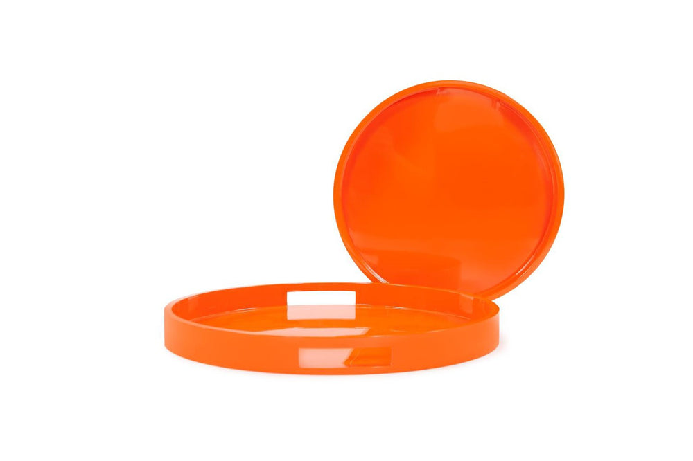 The Saint Tropez Round Tray Set of 2 Round-The Howard Elliott Collection-HOWARD-150008-TraysGlossy Orange-Round-2-France and Son