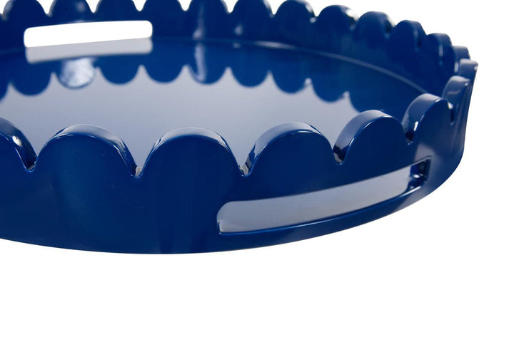 The Round Scalloped Riviera Tray-The Howard Elliott Collection-HOWARD-150014-TraysBlue-3-France and Son