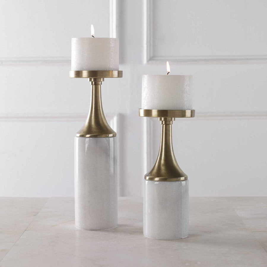 Castiel Marble Candleholders, Set/2-Uttermost-UTTM-17546-Candle Holders-1-France and Son