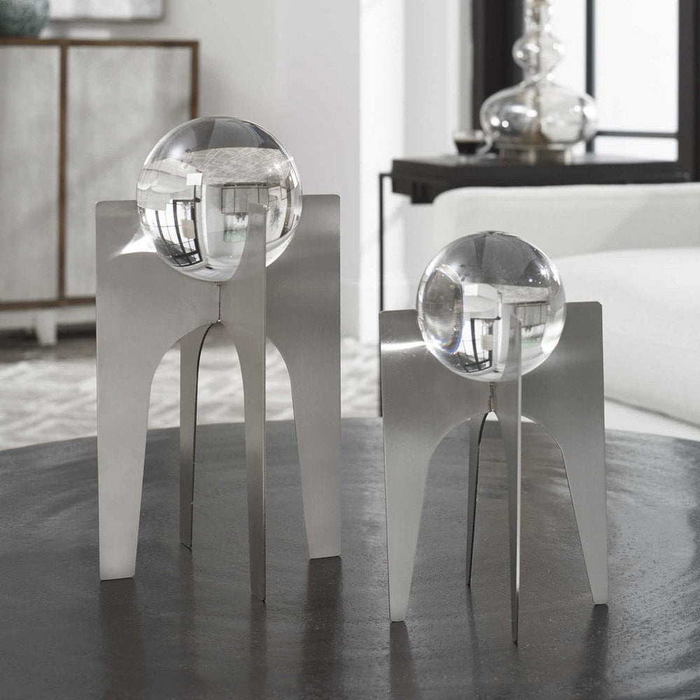 Ellianna Crystal Spheres - S/2-Uttermost-UTTM-17557-Decorative ObjectsSilver-2-France and Son