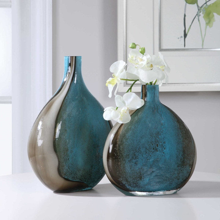 Adrie Art Glass Vases - S/2-Uttermost-UTTM-17741-Vases-3-France and Son