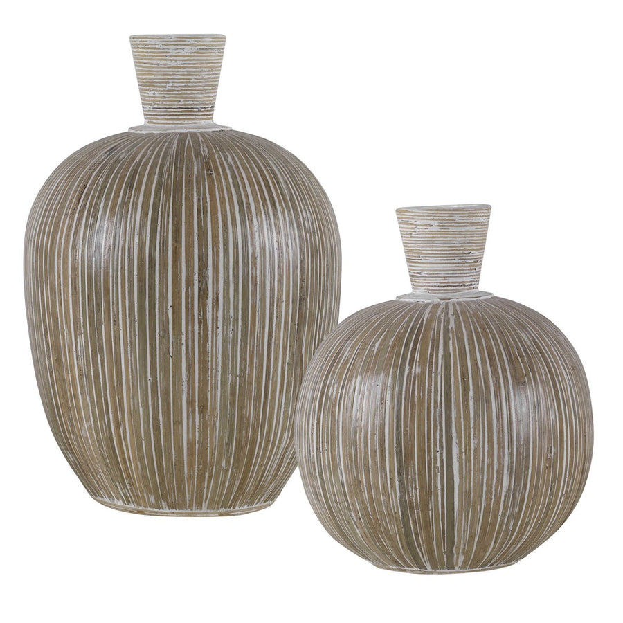 Islander White Washed Vases, S/2-Uttermost-UTTM-17990-Vases-1-France and Son