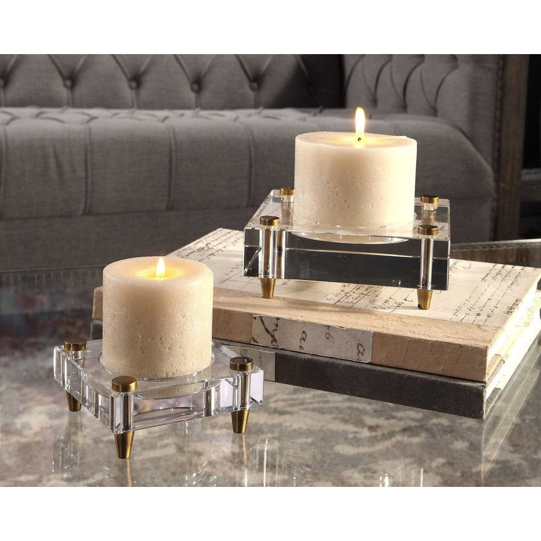 Claire Crystal Block Candleholders - S/2-Uttermost-UTTM-18643-Decorative Objects-4-France and Son