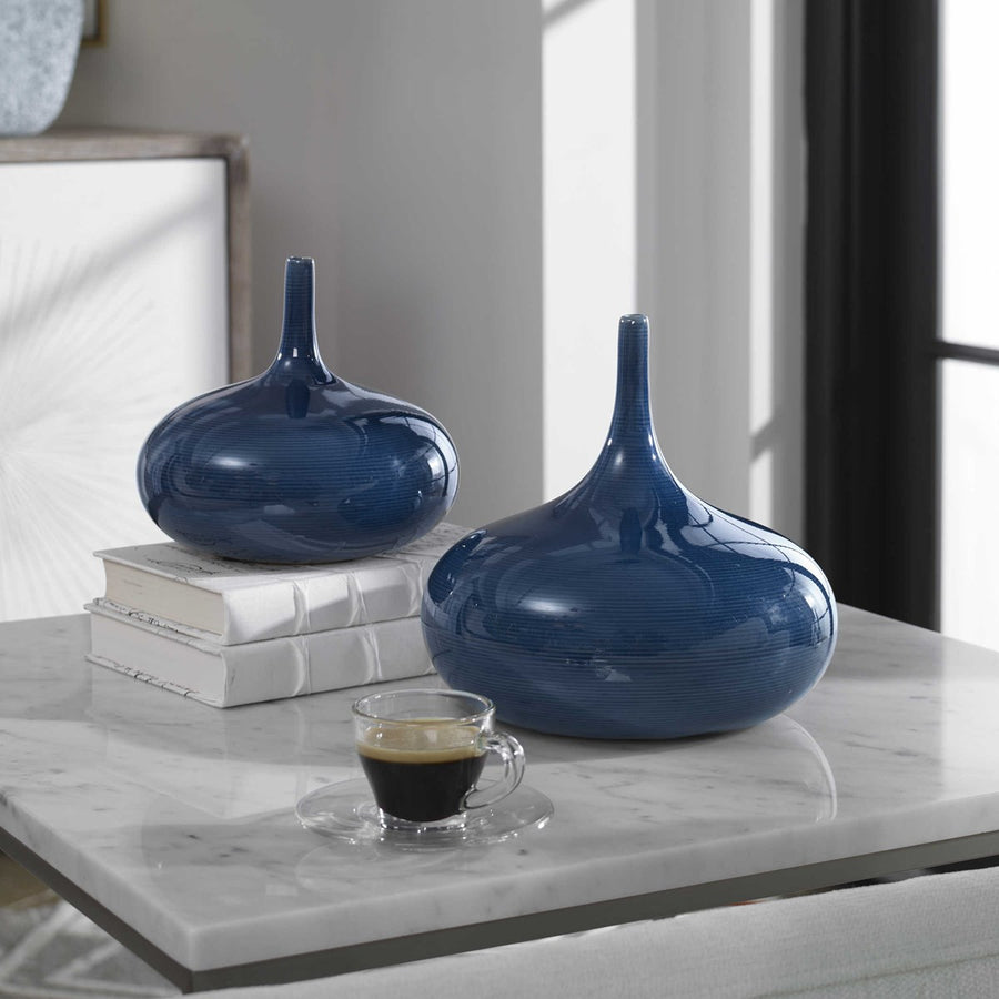 Uttermost Zayan Blue Vases, S/2-Uttermost-UTTM-18988-Vases-1-France and Son