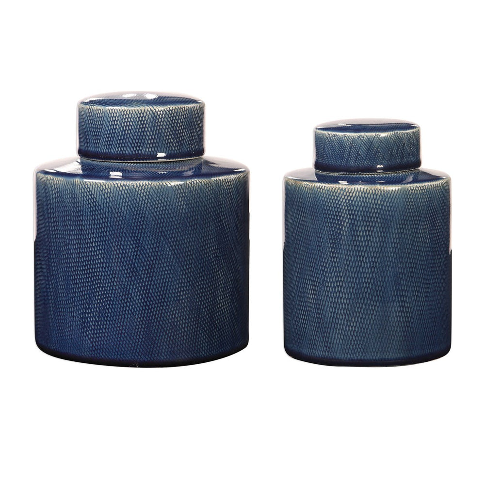 Uttermost Saniya Blue Containers, S/2-Uttermost-UTTM-18989-Decorative Objects-2-France and Son