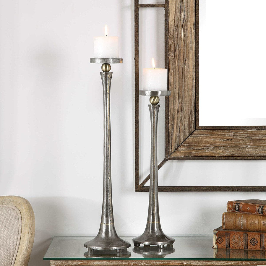 Aliso Cast Iron Candleholders - Set/2-Uttermost-UTTM-18994-Decorative Objects-1-France and Son
