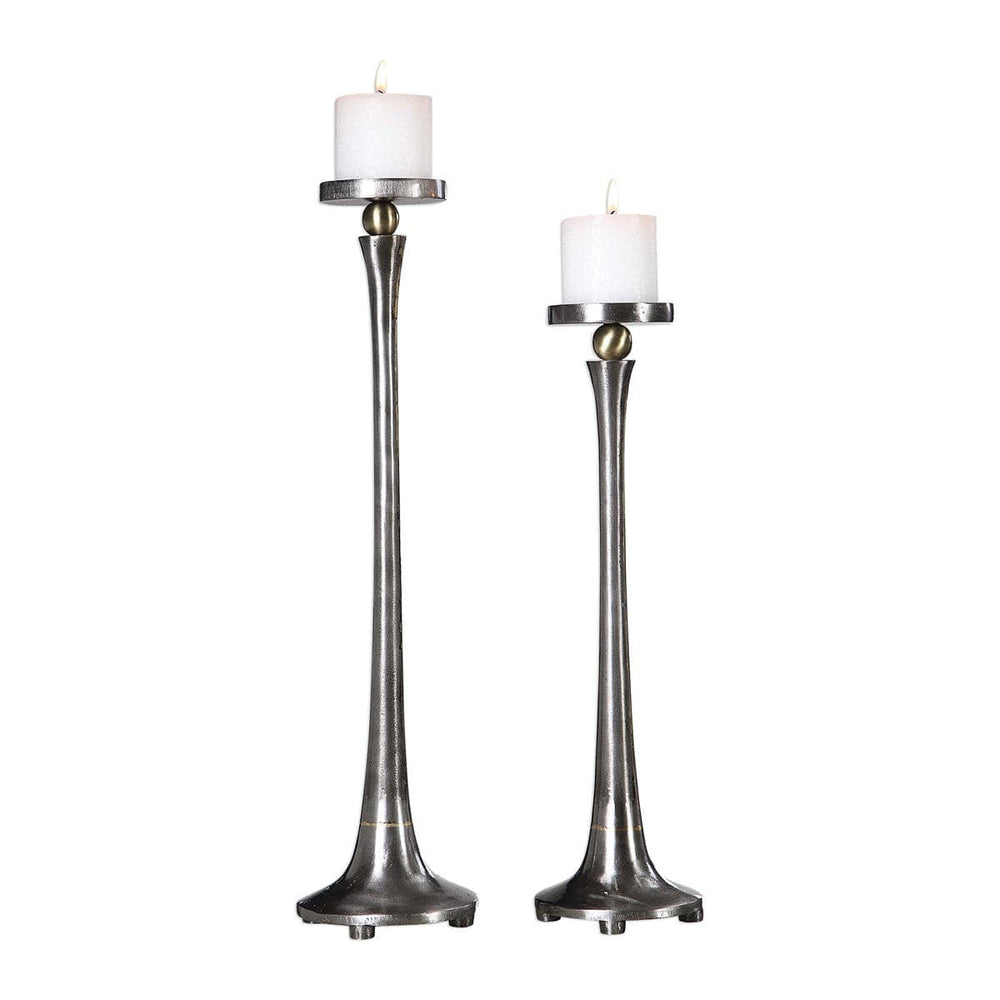 Aliso Cast Iron Candleholders - Set/2-Uttermost-UTTM-18994-Decorative Objects-2-France and Son