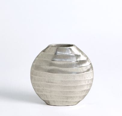 Chased Oval Vase Collection-Global Views-GVSA-7.91444-Decorative ObjectsAntique Nickel-Small-11-France and Son