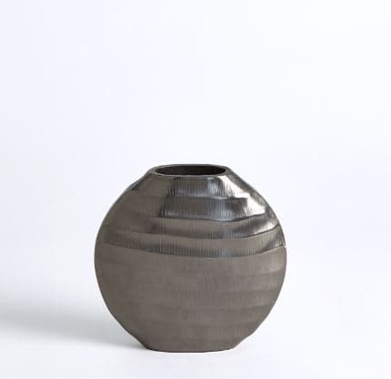 Chased Oval Vase Collection-Global Views-GVSA-7.91436-Decorative ObjectsBlack Nickel-Small-10-France and Son
