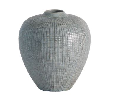 Check Bulbous Vase - Reactive Silver Blue-Global Views-GVSA-7.10116-VasesSmall-5-France and Son