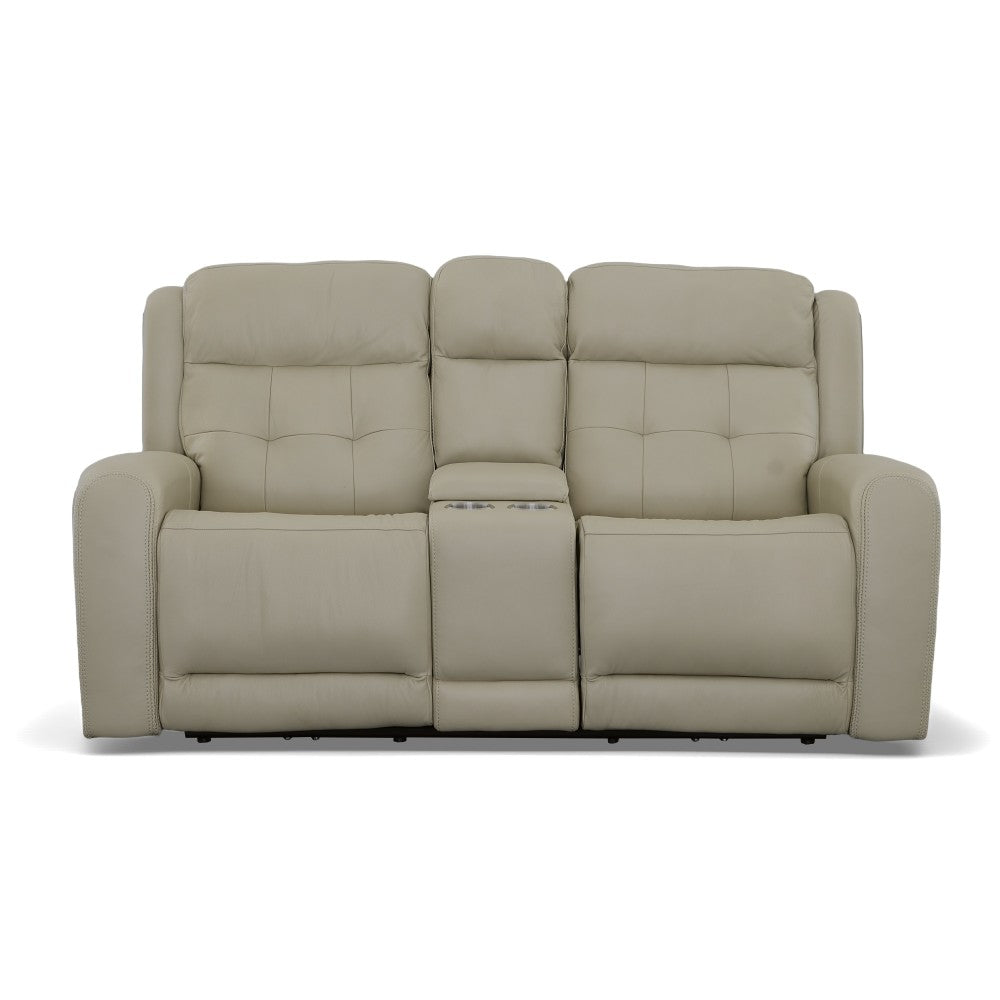 Grant Leather Power Reclining Loveseat-Flexsteel-Flexsteel-1480-64PH-00911-Sofas00911-with Console & Power Headrests 76"-5-France and Son