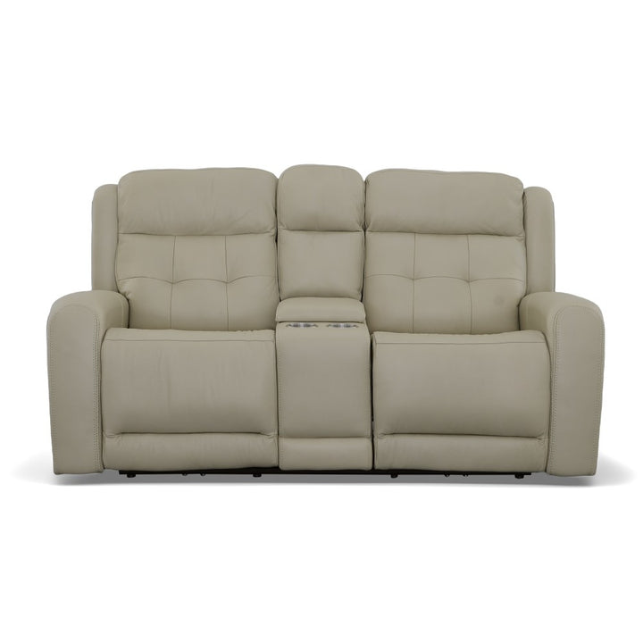Grant Leather Power Reclining Loveseat-Flexsteel-Flexsteel-1480-64PH-00911-Sofas00911-with Console & Power Headrests 76"-5-France and Son