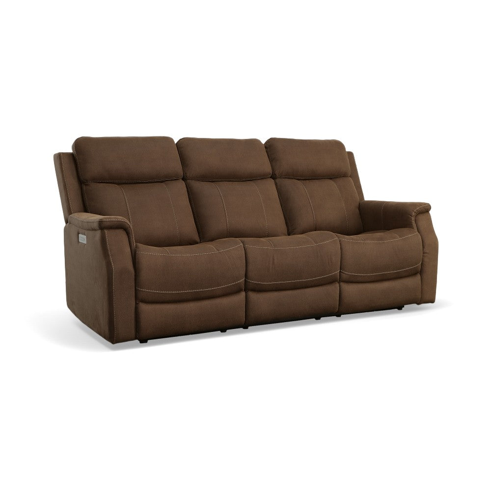 Easton Fabric or Leather Power Reclining Sofa with Power Headrests & Lumbar-Flexsteel-Flexsteel-1520-62PH-50072-Sofas50072-4-France and Son