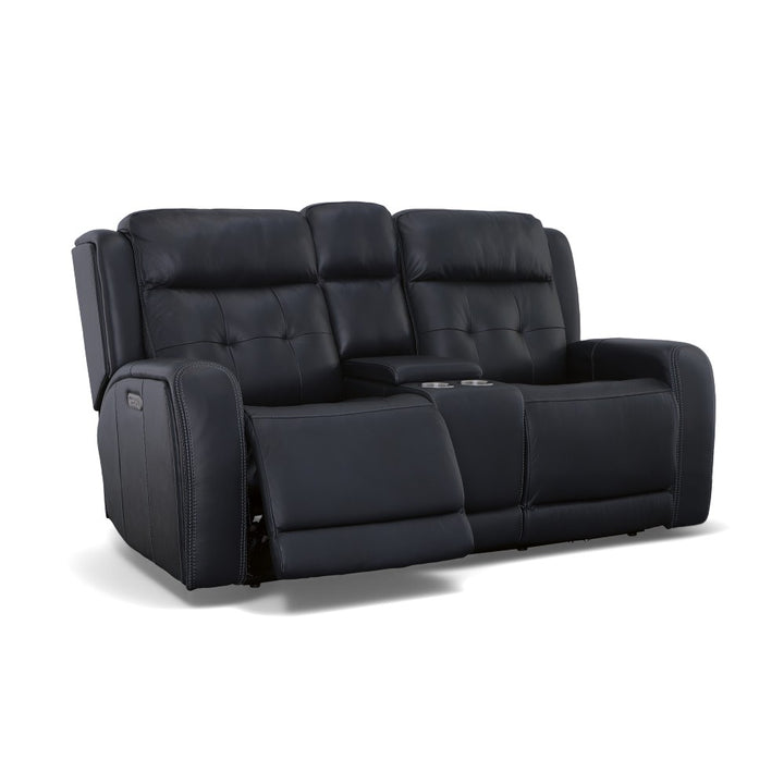 Grant Leather Power Reclining Loveseat-Flexsteel-Flexsteel-1480-64PH-00911-Sofas00911-with Console & Power Headrests 76"-4-France and Son