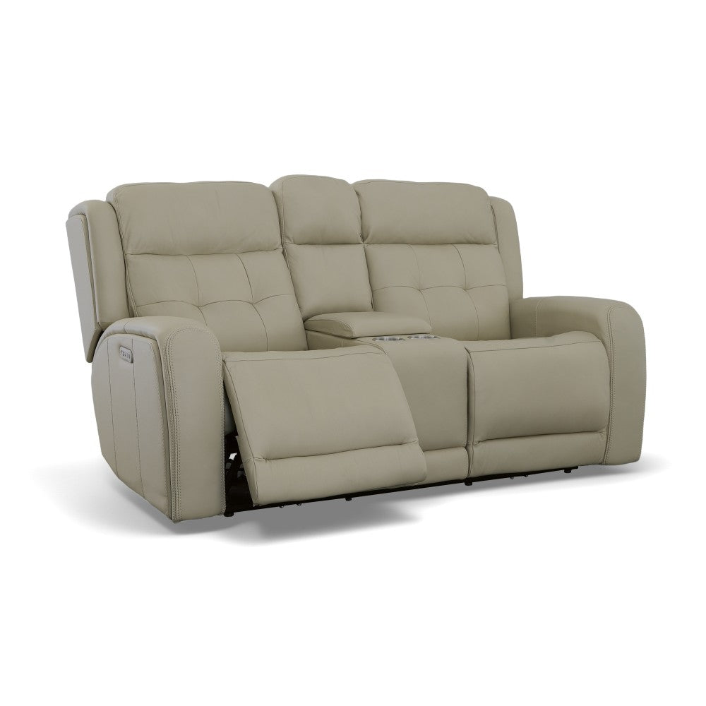 Grant Leather Power Reclining Loveseat-Flexsteel-Flexsteel-1480-64PH-00911-Sofas00911-with Console & Power Headrests 76"-2-France and Son