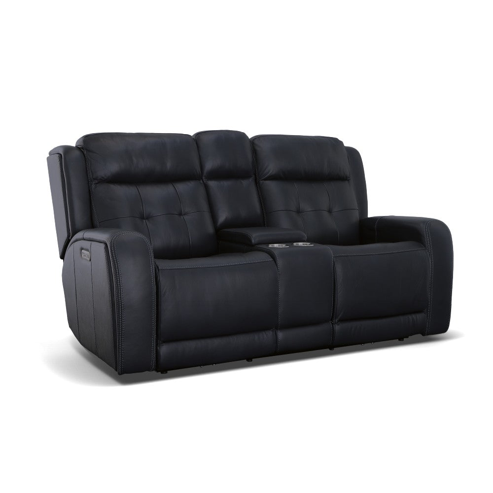 Grant Leather Power Reclining Loveseat-Flexsteel-Flexsteel-1480-64PH-00940-Sofas00940-with Console & Power Headrests 76"-3-France and Son