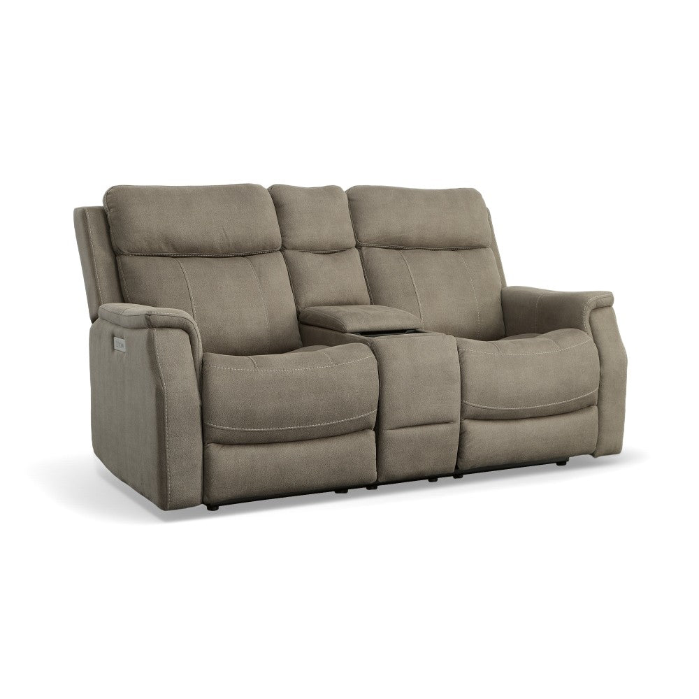 Easton Fabric or Leather Power Reclining Loveseat-Flexsteel-Flexsteel-1520-64PH-07201-Sofas07201-Console - Pwr Hdrsts - Lumbar 73"-13-France and Son