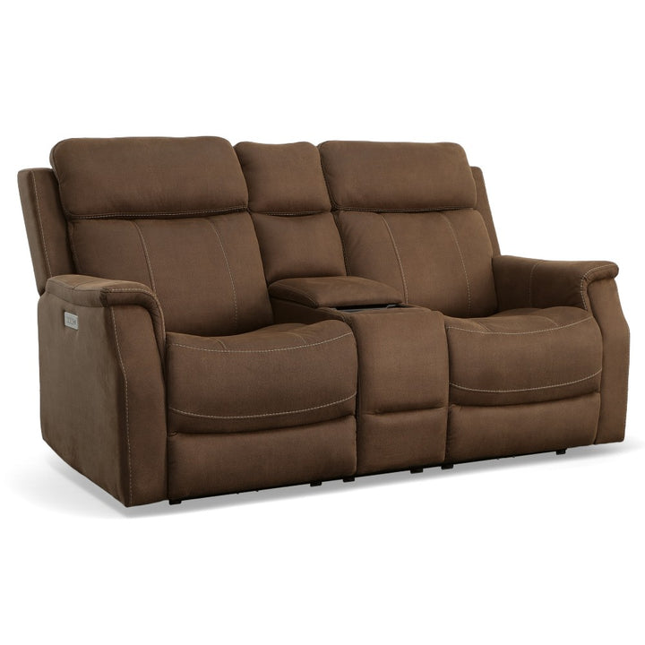 Easton Fabric or Leather Power Reclining Loveseat-Flexsteel-Flexsteel-1520-64PH-50072-Sofas50072-Console - Pwr Hdrsts - Lumbar 73"-15-France and Son