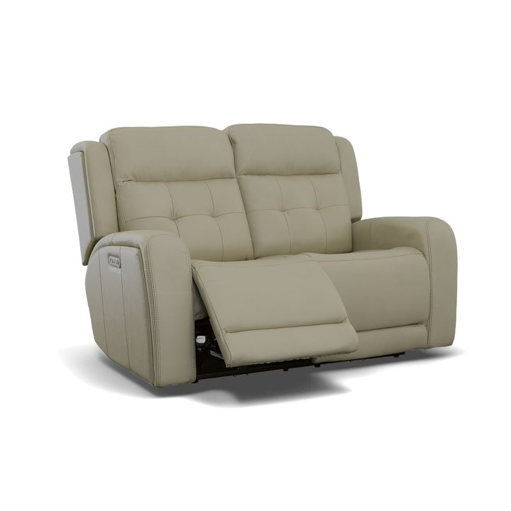 Grant Leather Power Reclining Loveseat-Flexsteel-Flexsteel-1480-64PH-00911-Sofas00911-with Console & Power Headrests 76"-8-France and Son