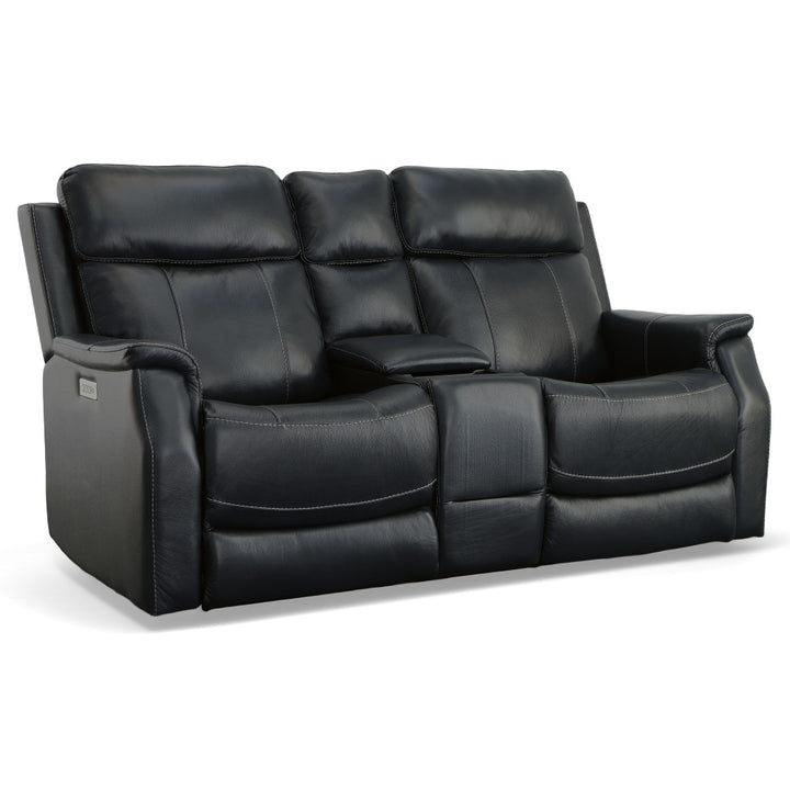 Easton Fabric or Leather Power Reclining Loveseat-Flexsteel-Flexsteel-1520-64PH-07240-Sofas07240-Console - Pwr Hdrsts - Lumbar 73"-14-France and Son