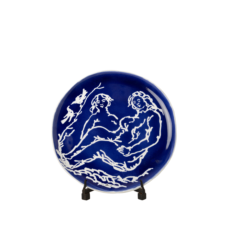 Pablo Round Blue & White Platter-ABIGAILS-ABIGAILS-210004-Decorative Objects-1-France and Son