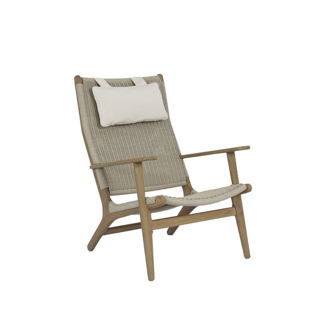 Coastal Teak Cushionless High Back Chair-Sunset West-SUNSET-5502-21HB-Outdoor Lounge Chairs-1-France and Son