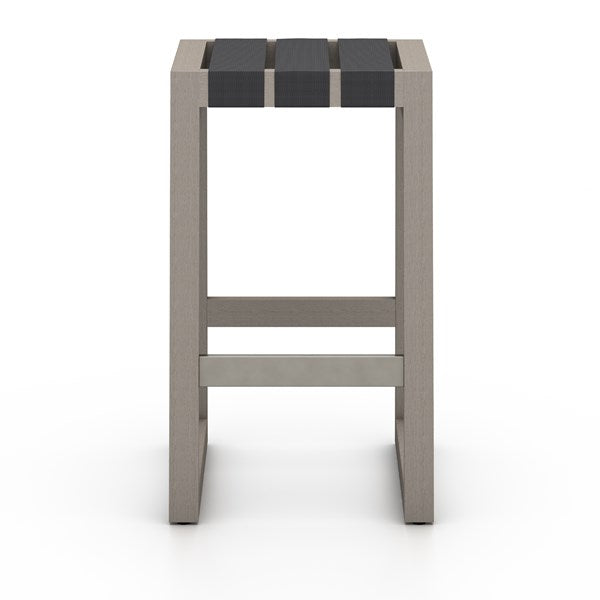 Sonoma Outdoor Bar Stool-Four Hands-FH-226946-002-Bar StoolsBar-Weathered Grey-Fsc/Dark Grey Strap-5-France and Son
