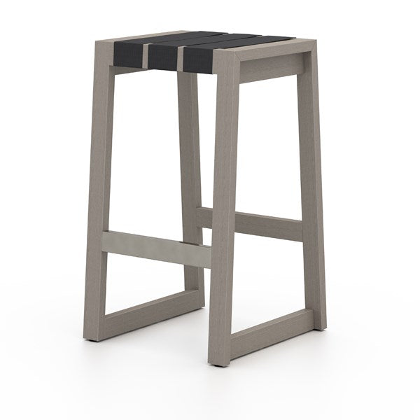 Sonoma Outdoor Bar Stool-Four Hands-Bar StoolsBar-Washed Brown-Fsc/Light Grey Strap-4-France and Son