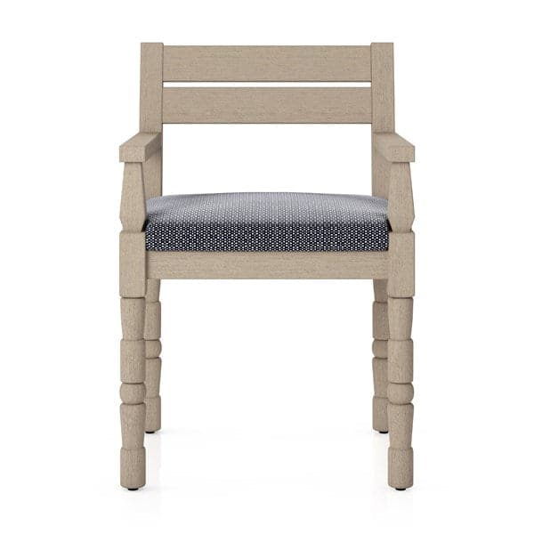 Waller Outdoor Dining Armchair-Four Hands-FH-228981-001-Dining ChairsCharcoal / Washed Brown-Fsc-35-France and Son
