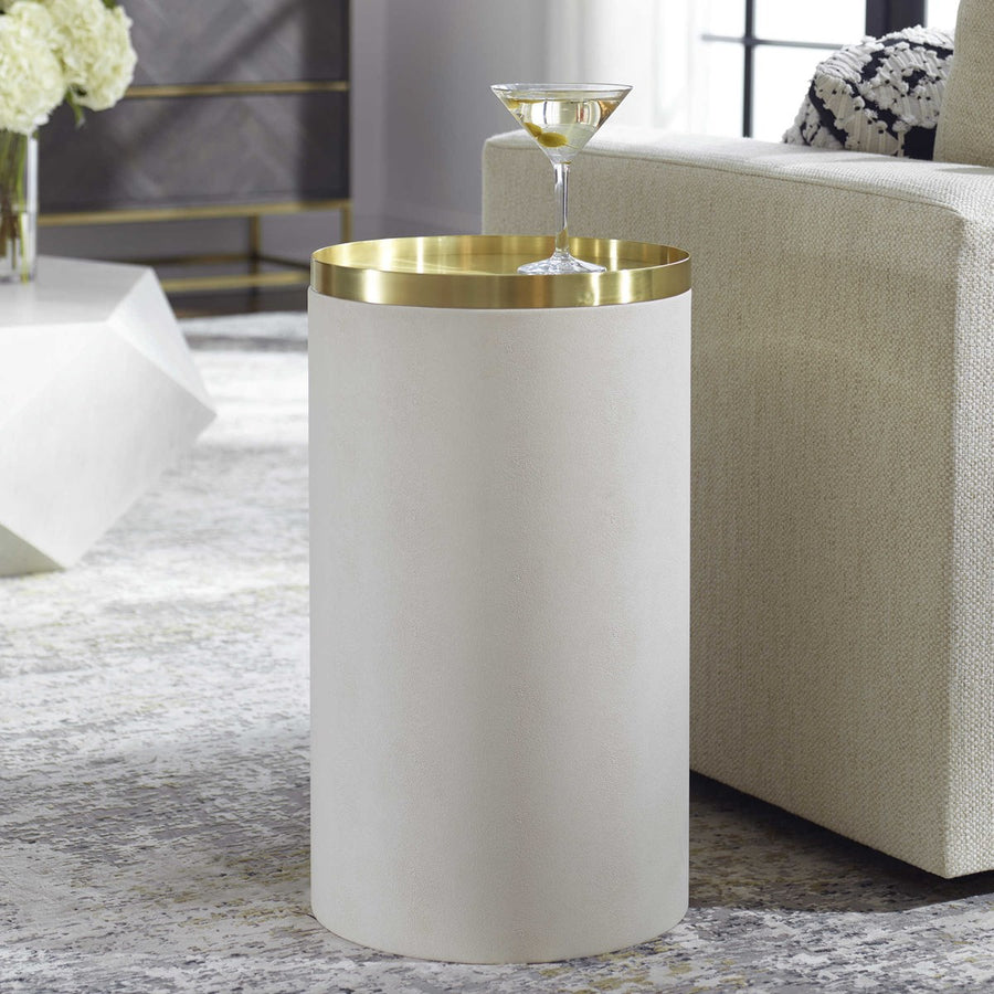 Uttermost Circuit Brass & White Accent Table-Uttermost-UTTM-22991-Side Tables-1-France and Son