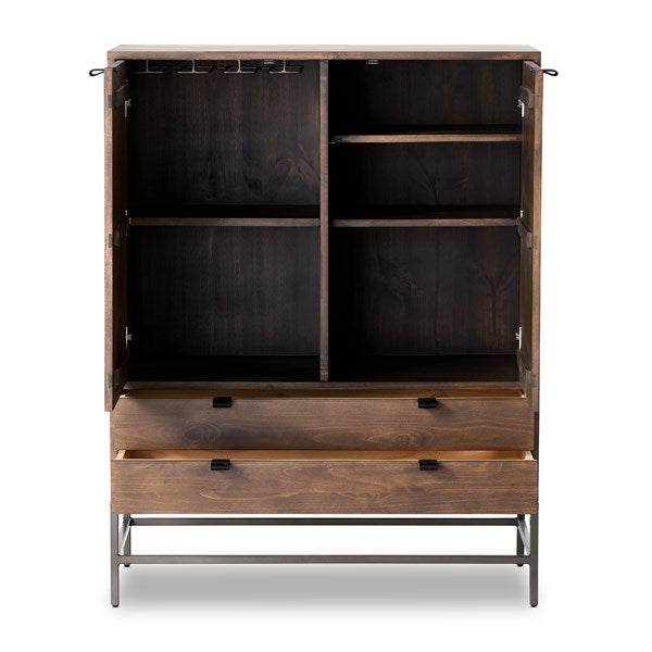 Trey Bar Cabinet-Four Hands-FH-236606-002-Bookcases & CabinetsBlack Wash Poplar-7-France and Son