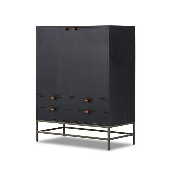 Trey Bar Cabinet-Four Hands-FH-236606-002-Bookcases & CabinetsBlack Wash Poplar-1-France and Son