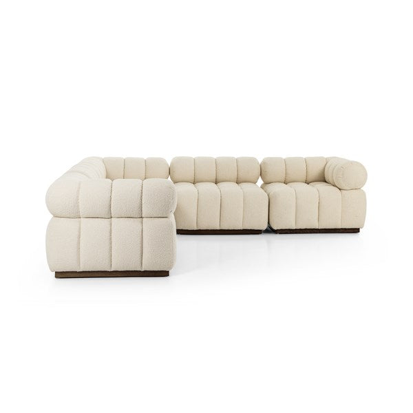 Roma 5 Pc Sectional Sofa - Durham Cream-Four Hands-FH-241256-001-Sectionals-2-France and Son
