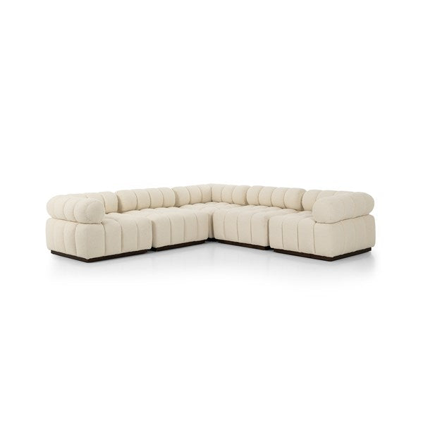 Roma 5 Pc Sectional Sofa - Durham Cream-Four Hands-FH-241256-001-Sectionals-1-France and Son